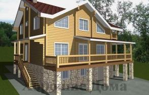 Дом из обрезного бруса AS-1415-2