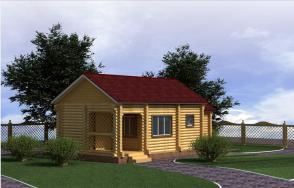 Проект Б-11 баня из оцилиндрованного бревна