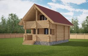 Баня из оцилиндрованного бревна 4600х7600 мм