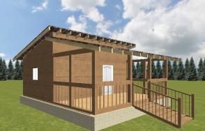 Проект бани из бруса под усадку