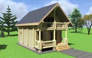 Дом-баня из рубленного бревна