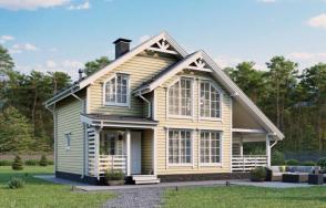 Каркасный дом 11х7 с террасой