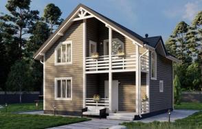 Каркасный дом 8х8 с террасой