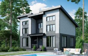 Каркасный дом 7х10 с крыльцом