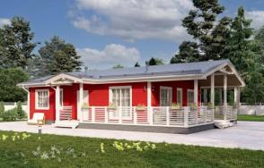 Каркасный дом 12х9 с террасой