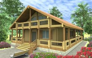 Дом из профилированного бруса полутораэтажный